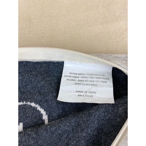 Hello Fall Gray Knit Pillow Cover 20" Square Fall Decor Thanksgiving Harvest - Picture 4 of 5